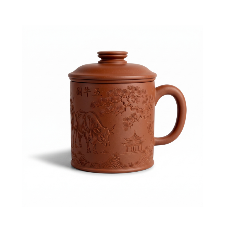 五牛图茶隔杯