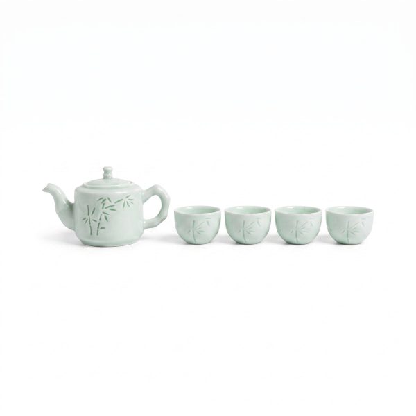 竹子茶具套装 (一壶四杯)